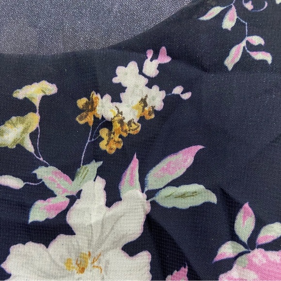 Navy Blue Floral Print Maxi Dress - Picture 4 of 8